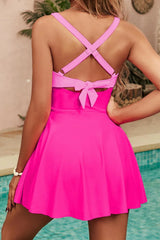 Crisscross V-Neck One-Piece Swimwear - kinko