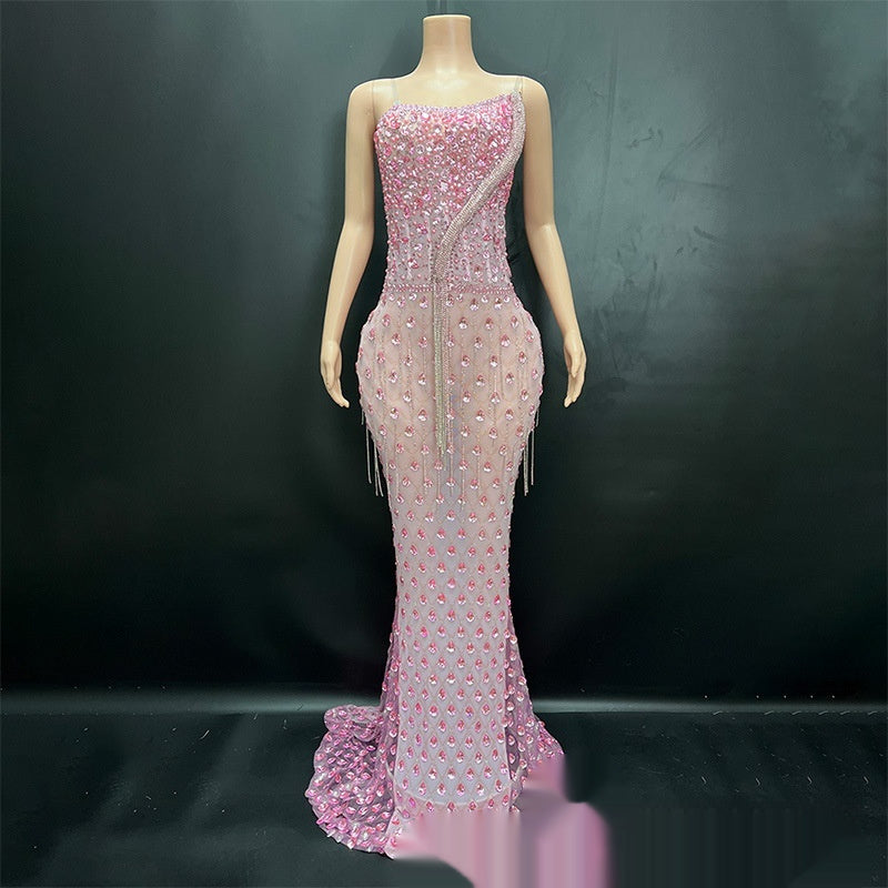 No Back Traceless Sexy Elegant Fishtail Gown - kinko