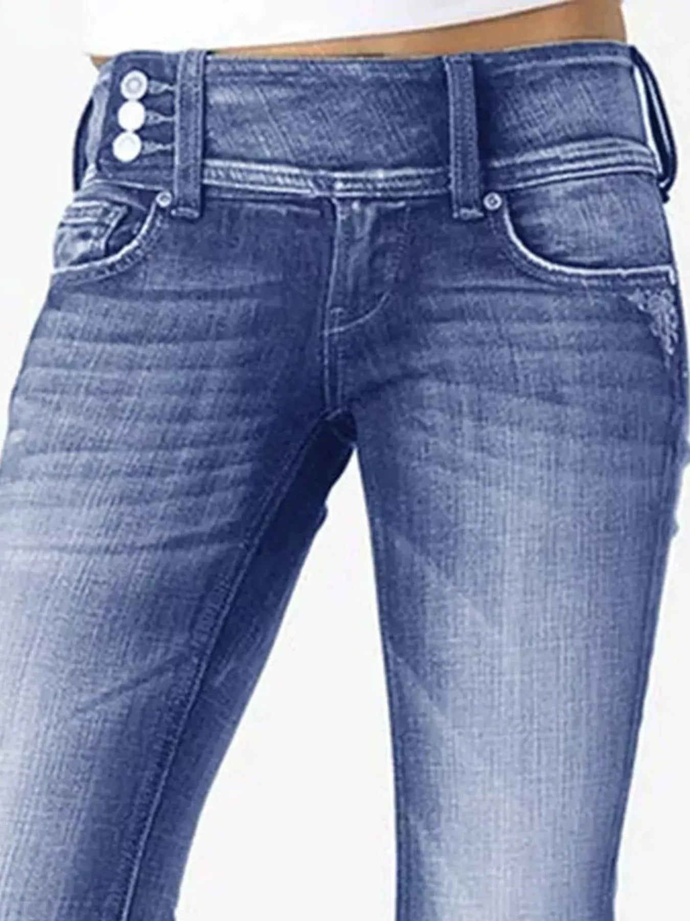 Full Size Vintage Wash Flare Jeans Plus Size - kinko