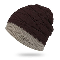 Foreign Trade Hat Fall Winter Men Wool Fashion Warm Hat Pullover Double-sided Outdoor Ski Hat