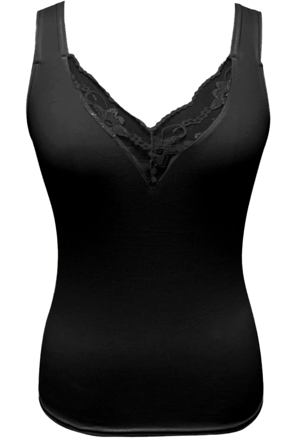 Full Size Lace Detail V-Neck Tank Plus Size - kinko
