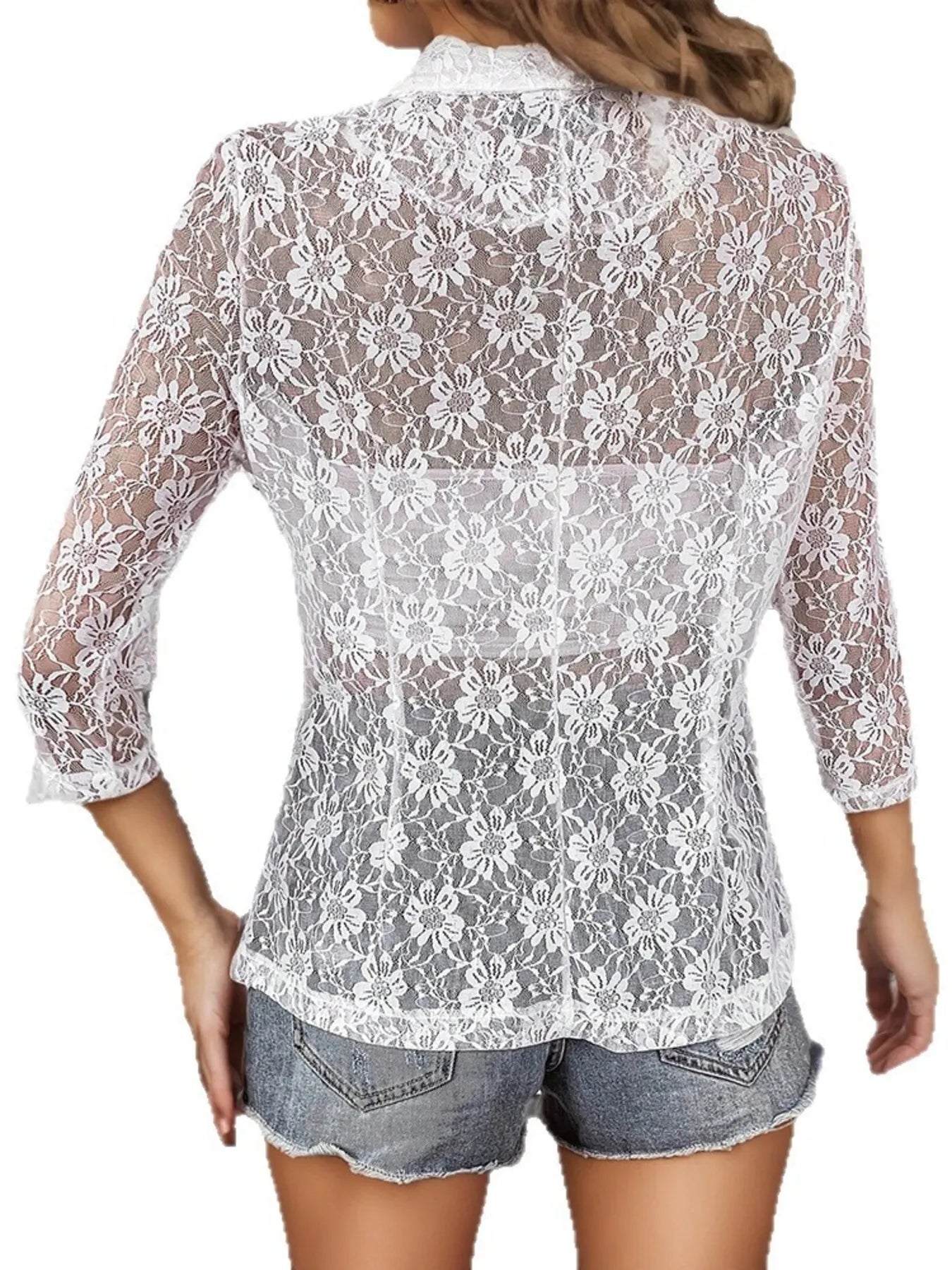 Open Front Lace Cardigan - kinko