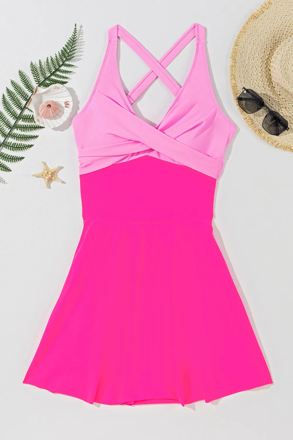 Crisscross V-Neck One-Piece Swimwear - kinko