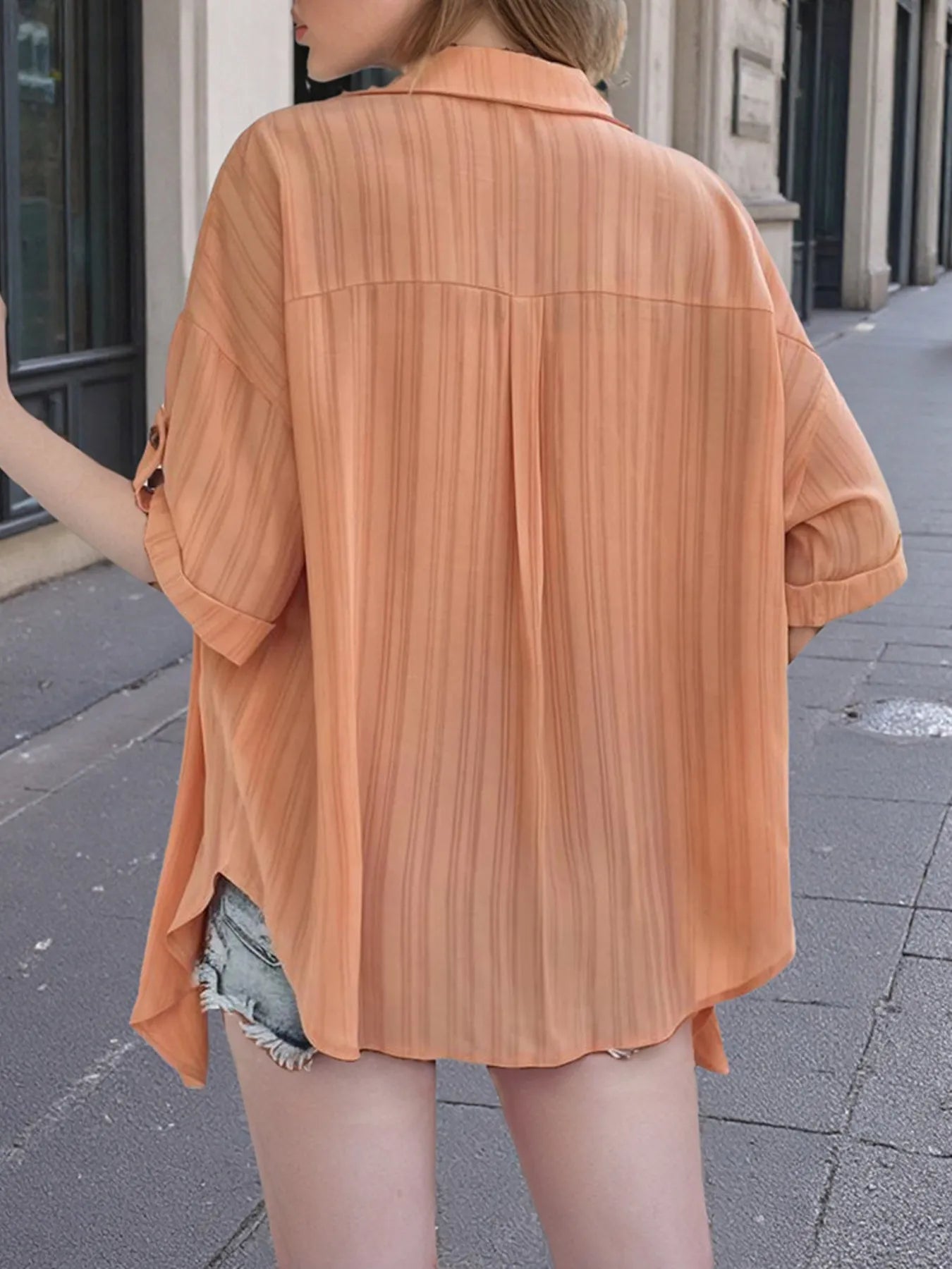 Open Front Half Sleeve Cardigan - kinko