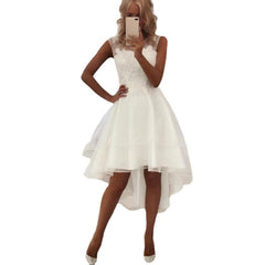New Style Wedding Dress Short Front And Long Lace Simple Short - kinko
