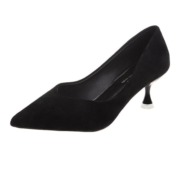 Wildleder-Pumps mit mittelhohem Absatz und weicher Sohle