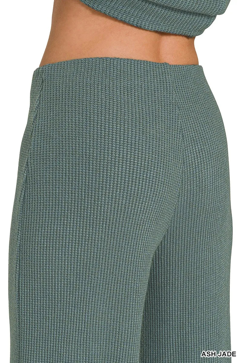 Zenana Mock Neck Top and Pants Sweater Set - kinko