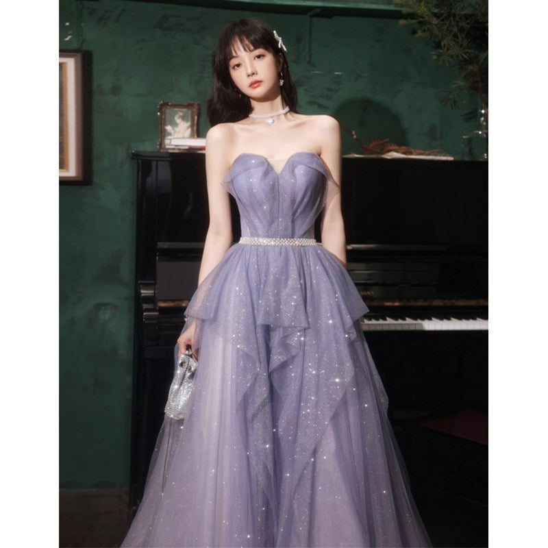 Banquet Evening Purple Annual Meeting Host Performance Dress - kinko