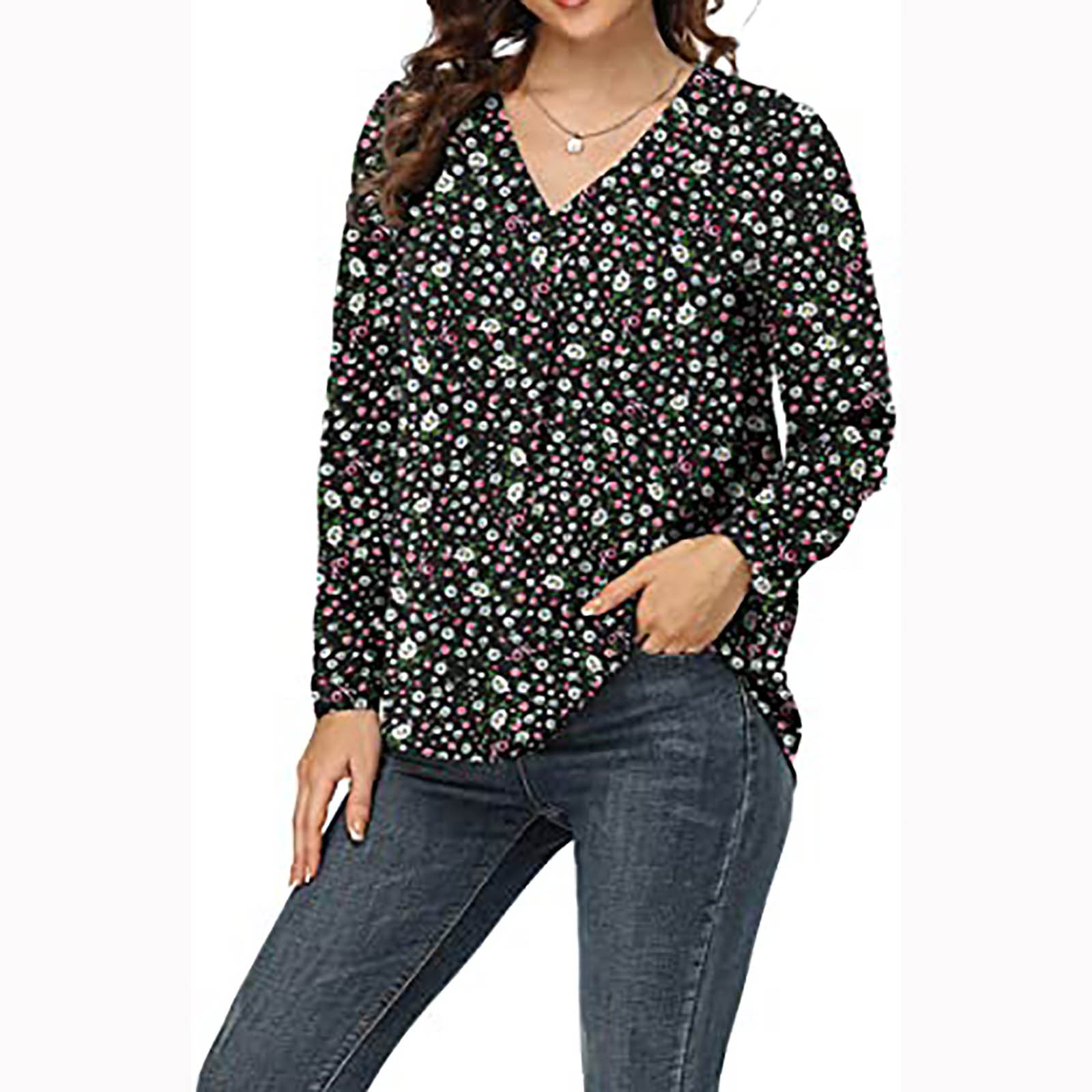 Women's Clothing Casual V-neck Temperament Top - kinko