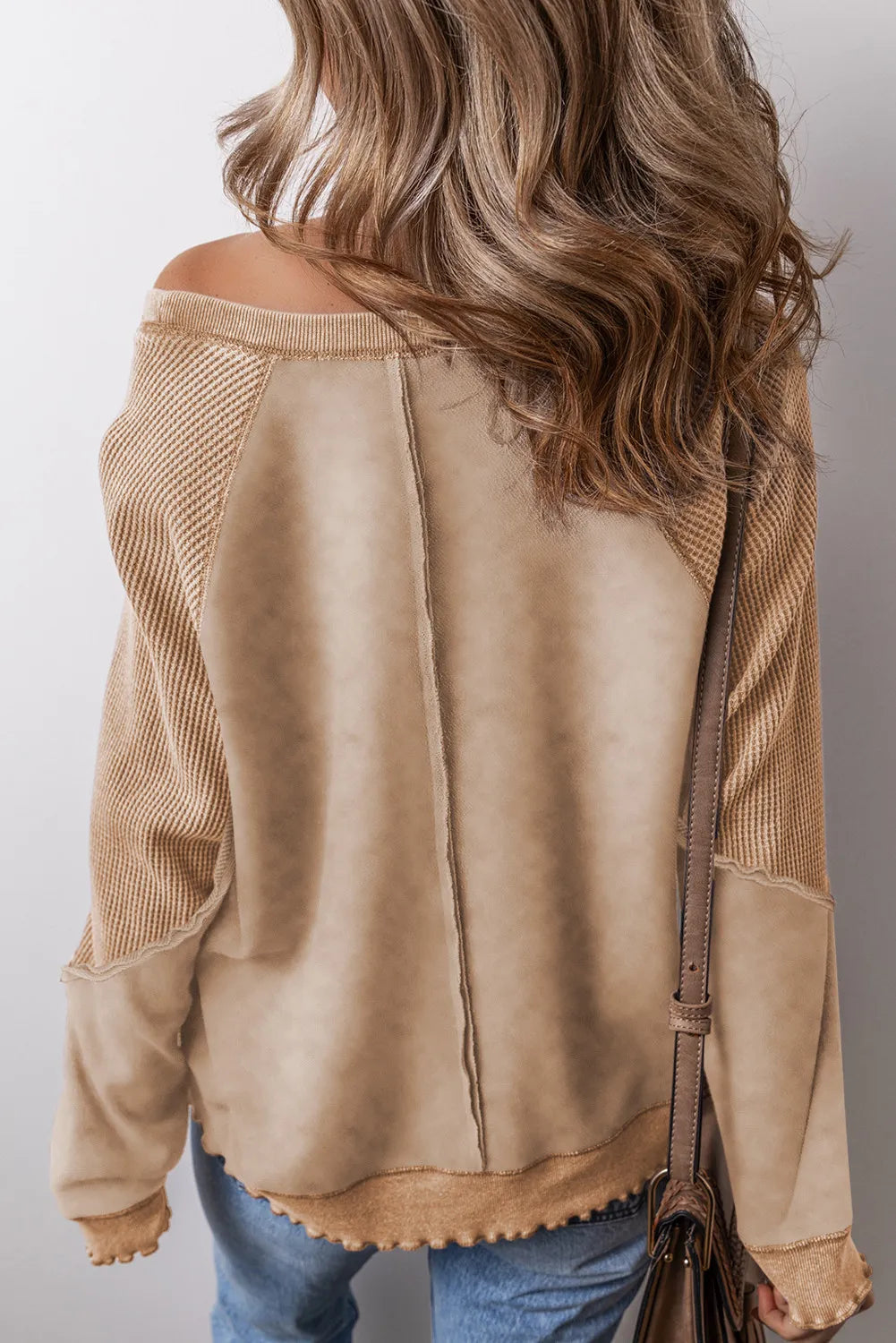 Exposed Seam Long Sleeve Sweatshirt - kinko