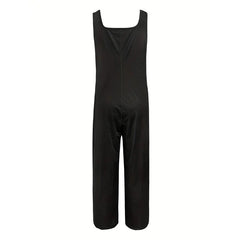 Women's Square Neck Sleeveless Jumpsuit - Floral Print Romper For Spring & Summer Casual Wear - kinko