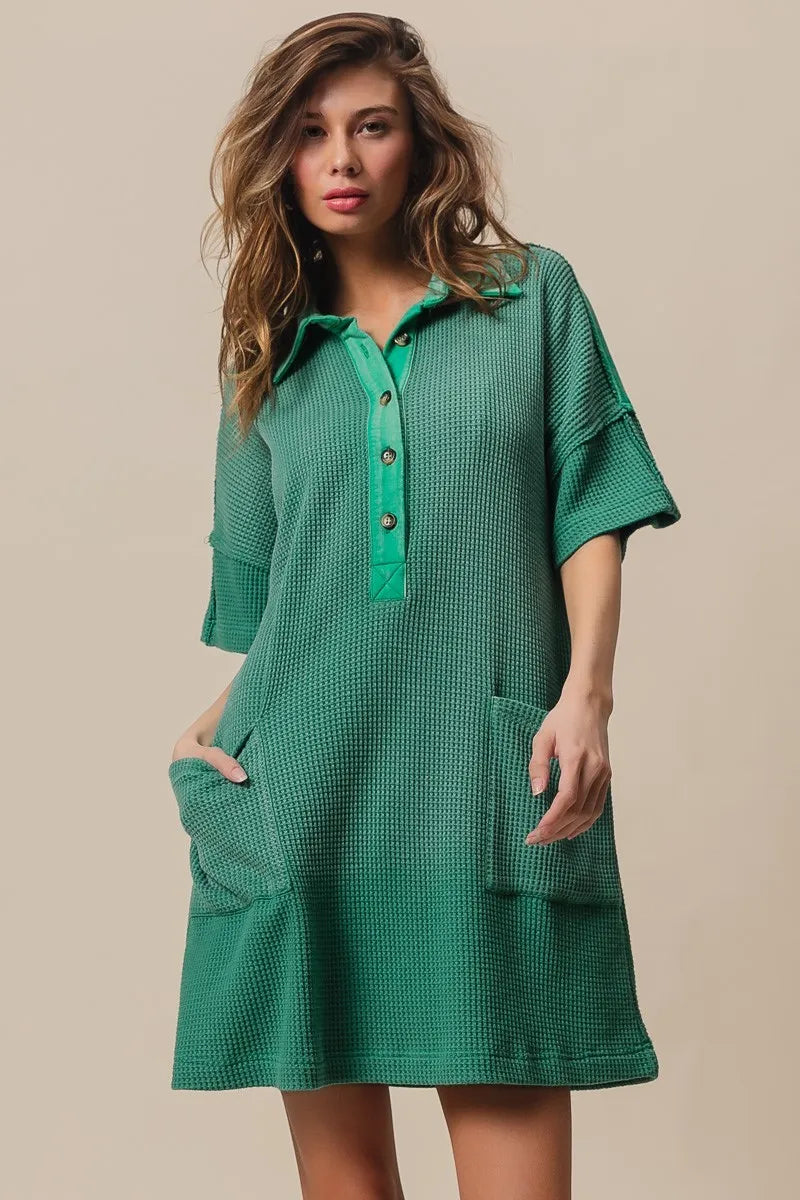 BiBi Dip Dye Mineral Washed Knit Dress - kinko