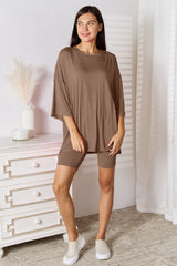 Basic Bae Full Size Soft Rayon Three-Quarter Sleeve Top and Shorts Set - kinko