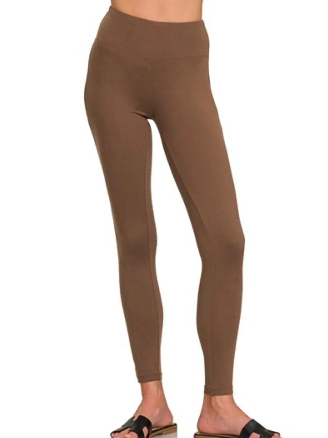 Zenana Microfiber Waistband Leggings - kinko