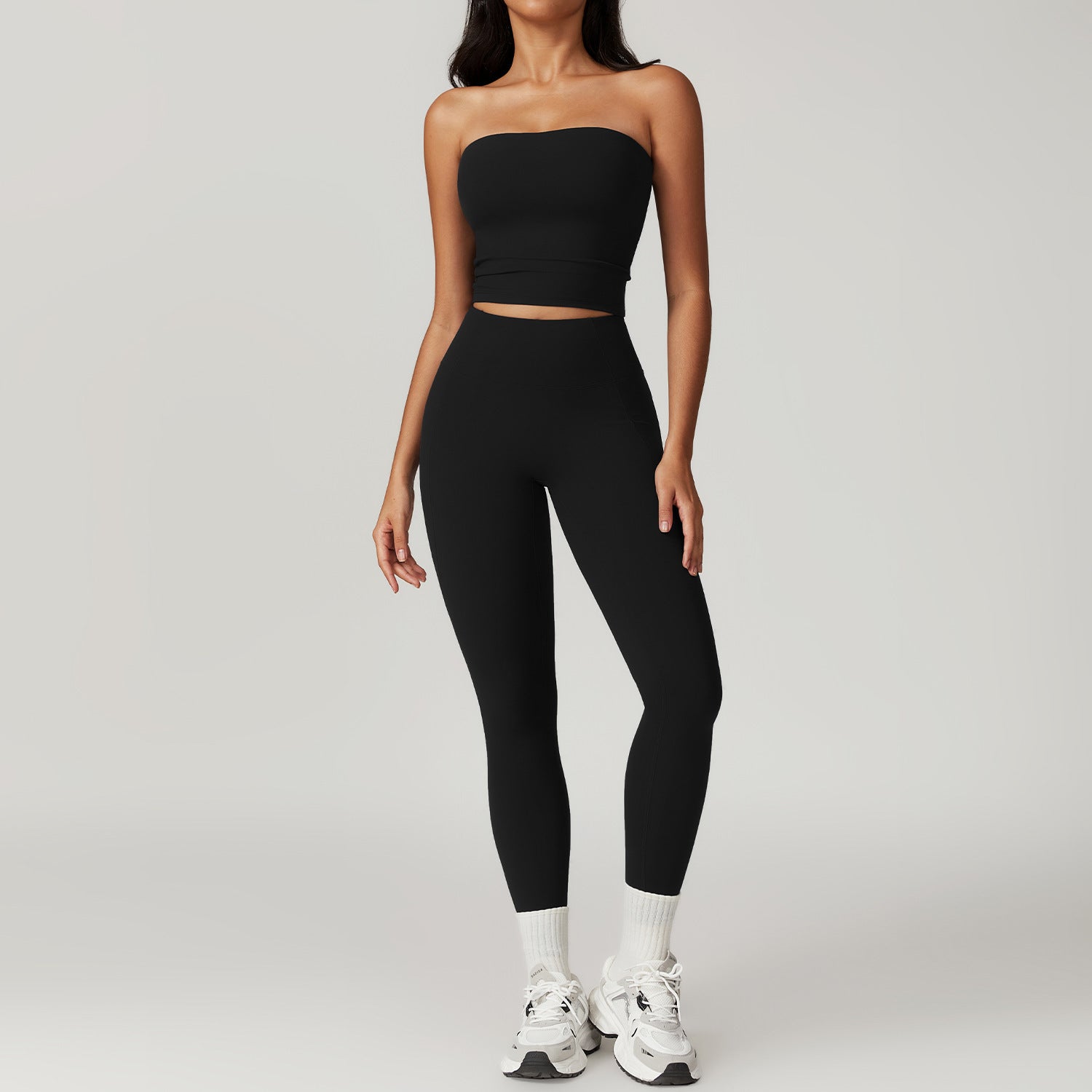 Brushed Back Tight Yoga High Waist Hip Lifting Sports Suit - kinko