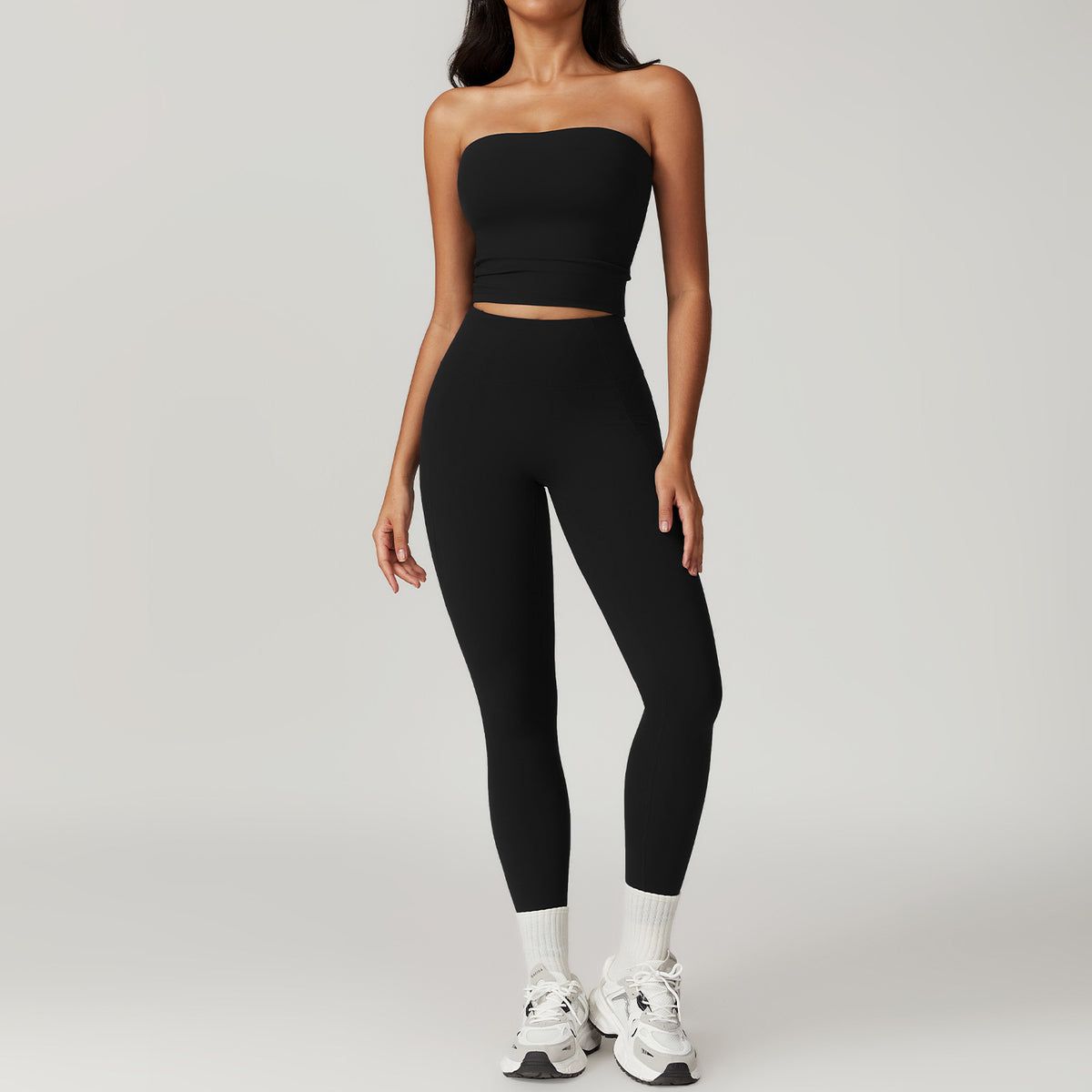 Brushed Back Tight Yoga High Waist Hip Lifting Sports Suit - kinko