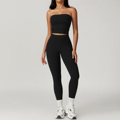 Brushed Back Tight Yoga High Waist Hip Lifting Sports Suit - kinko
