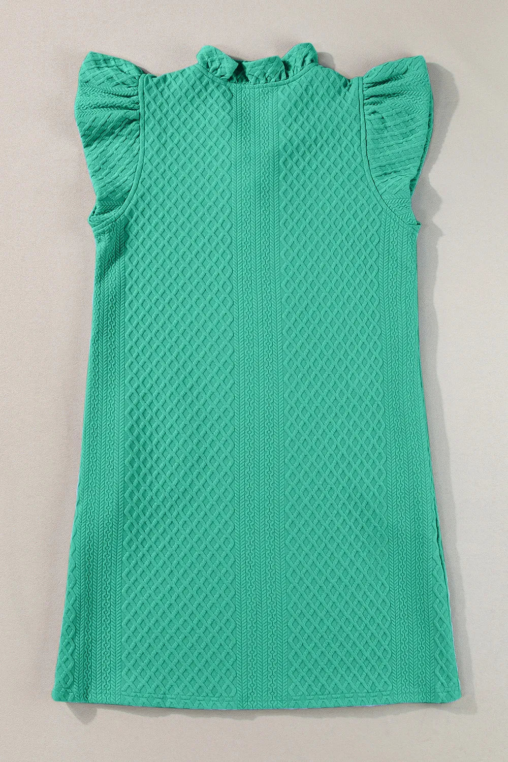 Ruffled V-Neck Cap Sleeve Mini Dress - kinko
