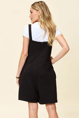 Double Take Full Size Texture Square Neck Romper - kinko