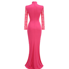 Vintage Lace Pleated Waist Tight Dress - kinko