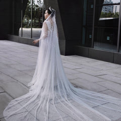 Luxury Heavy Industry Bridal Pearl Veil - kinko