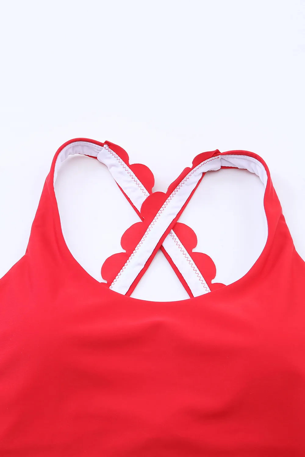 Crisscross Scoop Neck Swim Top - kinko
