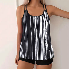 Women's European And American-style Split Plus Size Printed Swimsuit - kinko