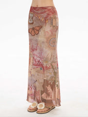 Printing Skirt Women's Summer Fishtail Length Skirt - kinko