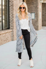 Open Front Leopard Cardigan - kinko