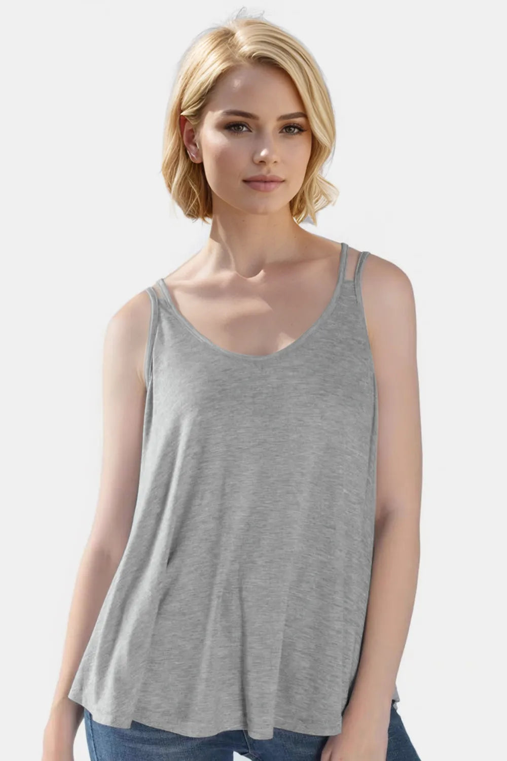 Basic Bae Bamboo Scoop Neck Double Spaghetti Straps Cami - kinko