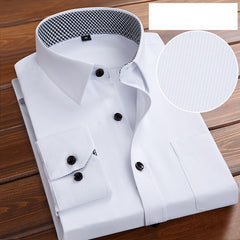Men's Long Sleeve White Shirt Business Twill Men's Clothing Business Clothing Hotel KTV Work Clothes Black
