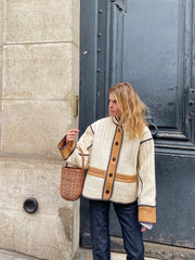 Fall Winter Fashion Contrast Color Women's Cotton-padded Coat