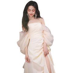 Tube Top Light Wedding Dress Bride Simple Long - kinko