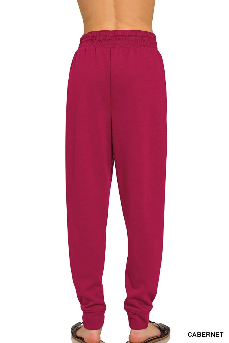 Zenana Drawstring Scuba Sweatpants with Pockets - kinko