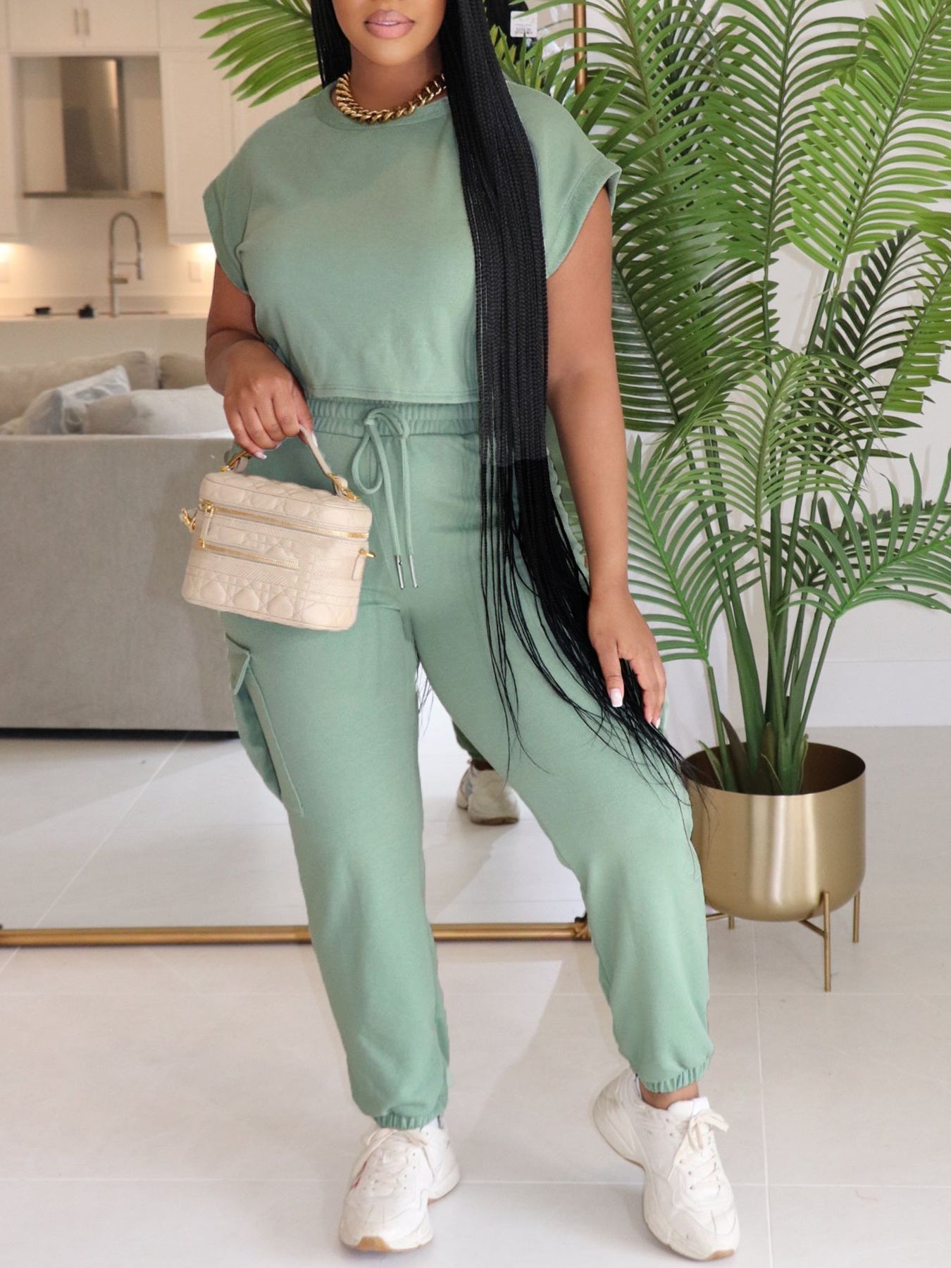 European And American Leisure Suit Top And Trousers - kinko