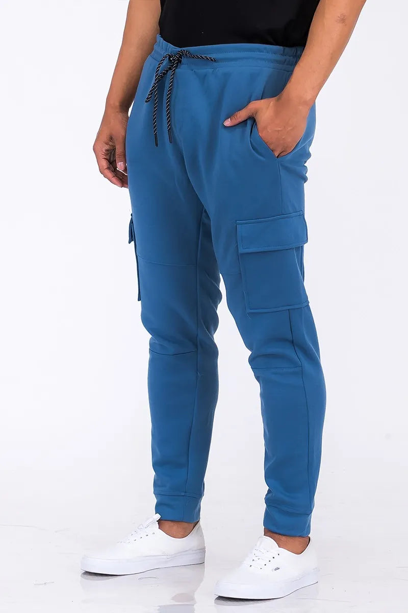WEIV Men's Full Size Cargo Jogger Sweats Plus Size - kinko