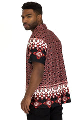 WEIV Men's Geometric Printed Button Down Shirt - kinko