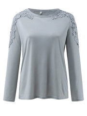 Full Size Cutout Round Neck Long Sleeve T-Shirt - kinko