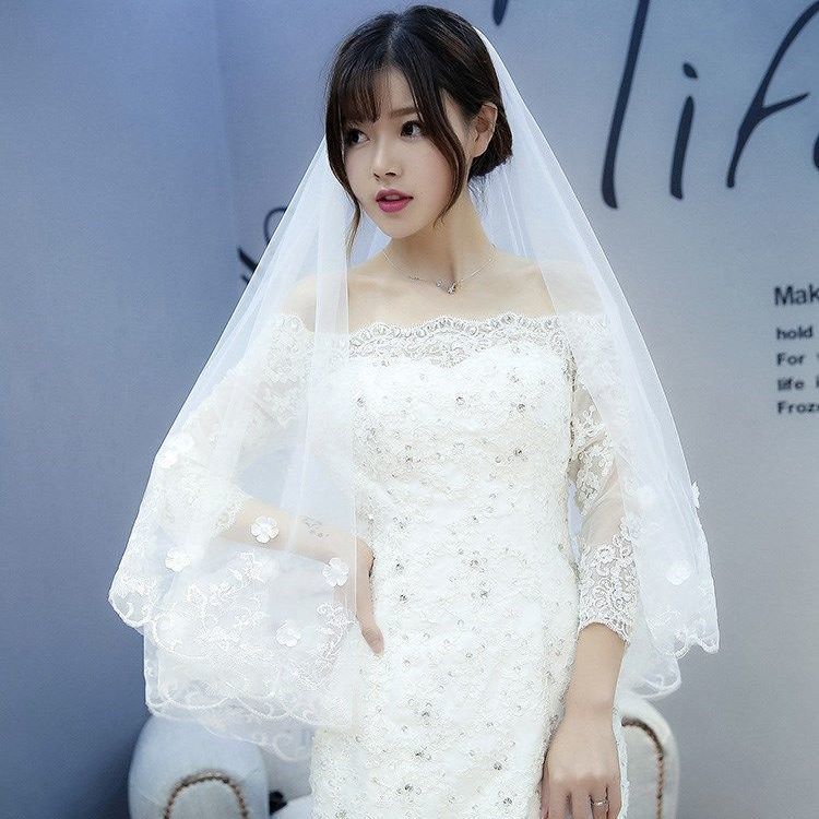 New Style Veil Korean Lace Petal Veil - kinko