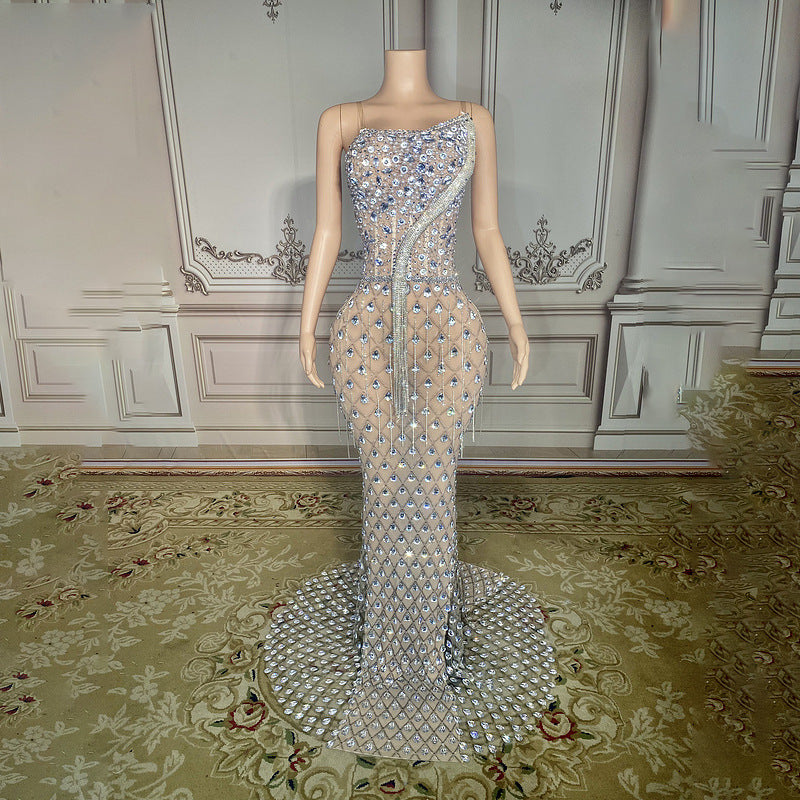 No Back Traceless Sexy Elegant Fishtail Gown - kinko
