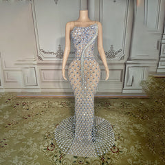 No Back Traceless Sexy Elegant Fishtail Gown - kinko