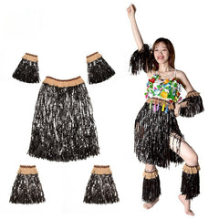 Hawaiian Style Party Grass Skirt Suit - kinko