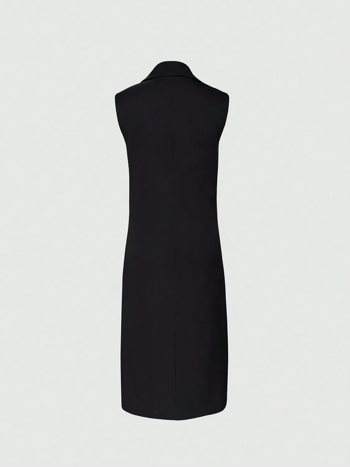 Lapel Collar Sleeveless Longline Blazer - kinko