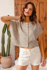 SO ME Leopard Print Button Front Sweater Cardigan - kinko