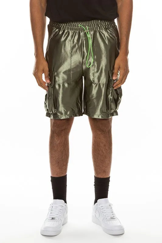 WEIV Men's Full Size Satin Street Cargo Shorts Plus Size - kinko
