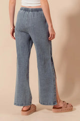 SO ME Mid Rise Drawstring Jeans with Side Snap Button - kinko