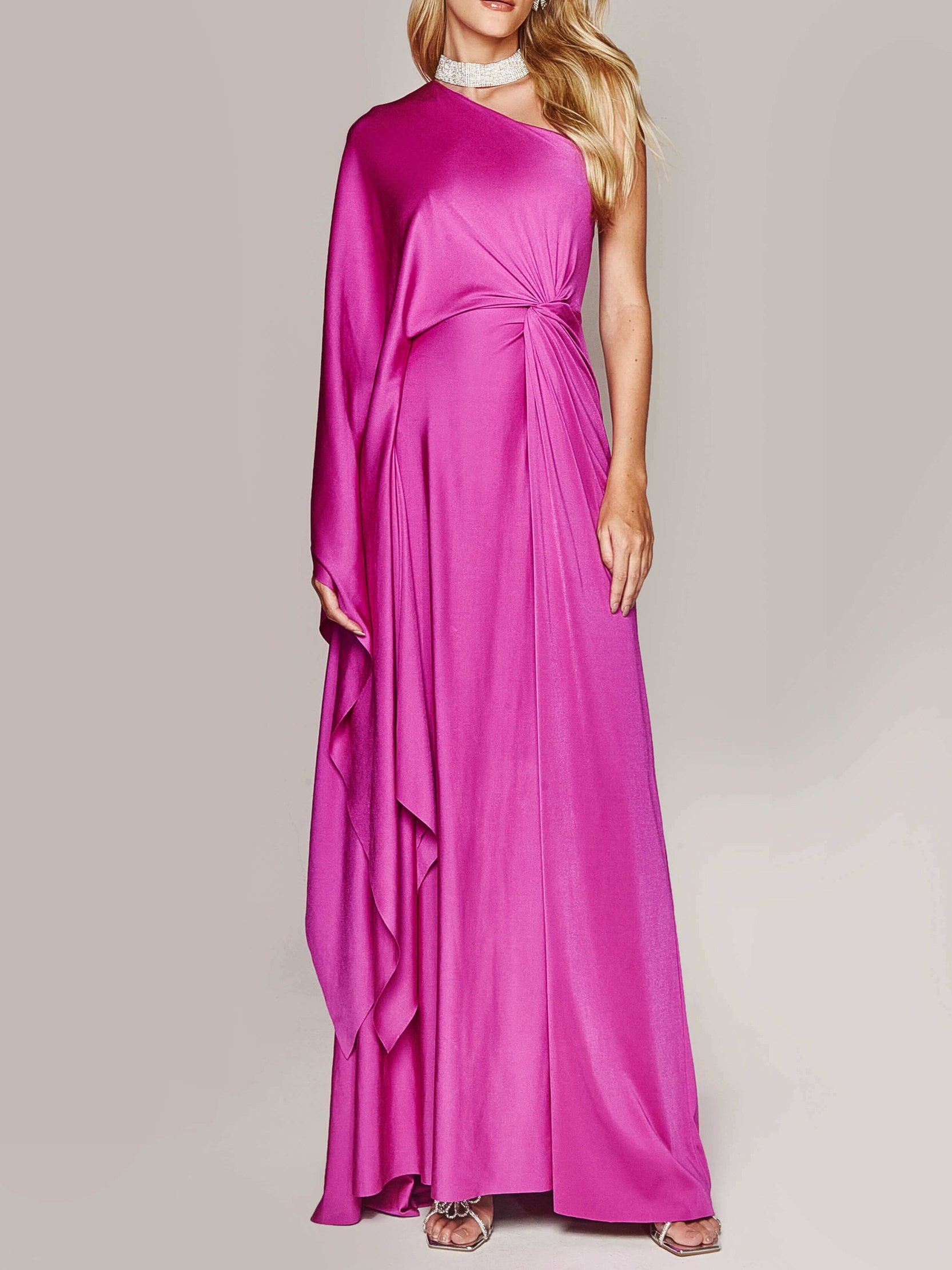One Shoulder Twist Maxi Dress - kinko