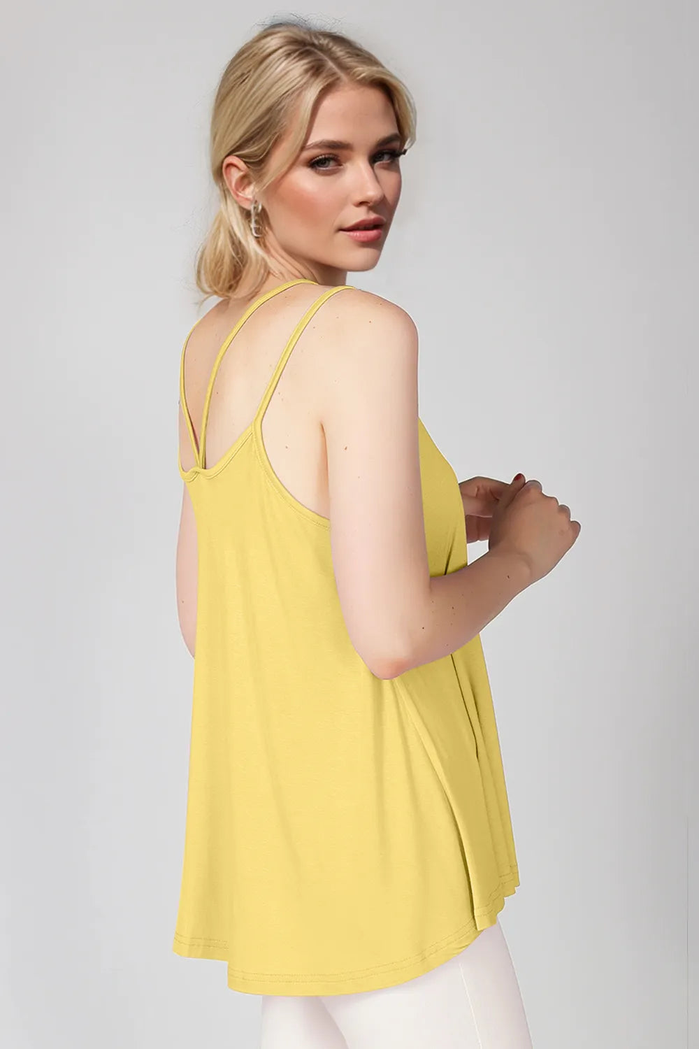 Basic Bae Bamboo Scoop Neck Double Spaghetti Straps Cami - kinko