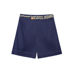 Women's Belt Double Breasted Culottes Short - kinko