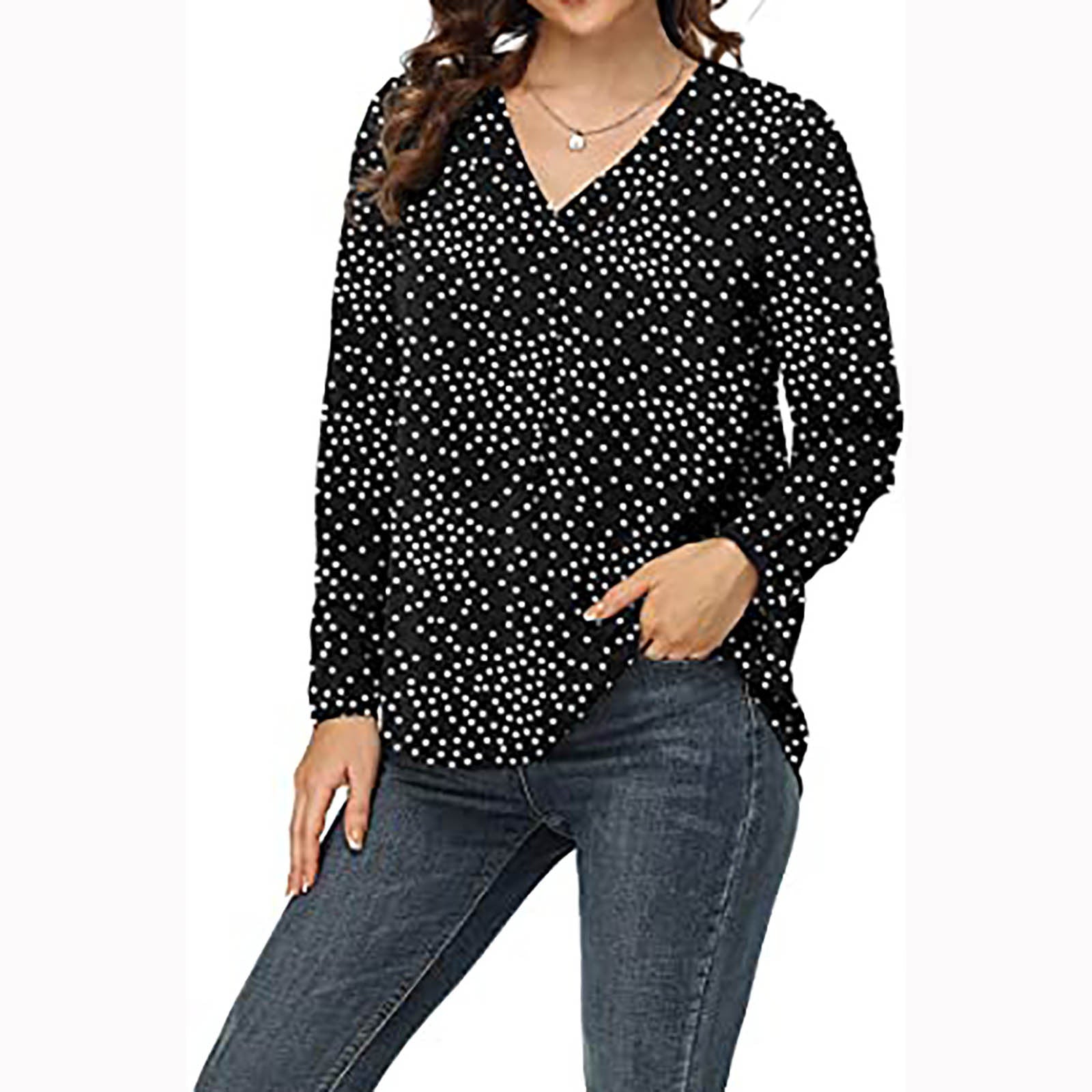 Women's Clothing Casual V-neck Temperament Top - kinko